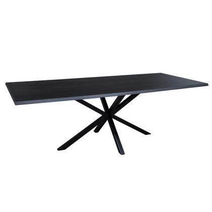 Eettafel eiken licht rustiek  CARO,  spinpoot metaal