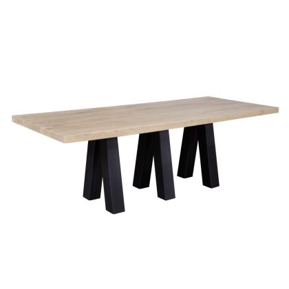 Eettafel eiken ENZO , poot V-metaal