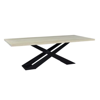 Eettafel eiken rustiek JAX, poot metaal X