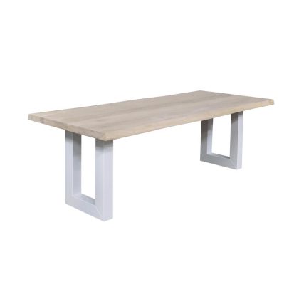Eettafel eiken rustiek TESS, poot metaal U