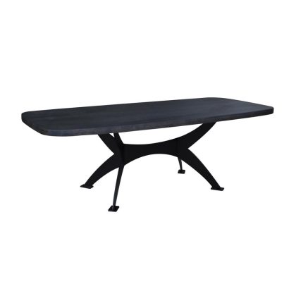 Eettafel eiken licht rustiek XAVI , spinpoot metaal rond