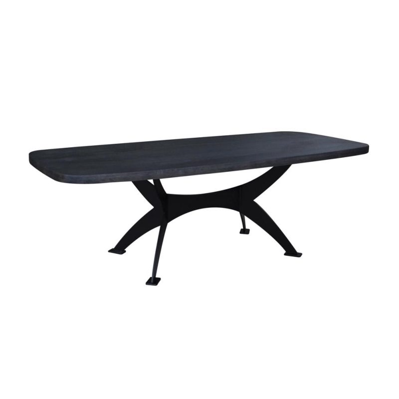Eettafel eiken licht rustiek XAVI , spinpoot metaal rond